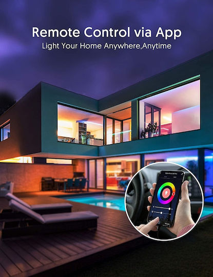 Teckin Wasserdicht Smart LED-Streifen SL02 Wi-Fi 12V RGB Licht 5m mit Netzteil & Fernbedienung