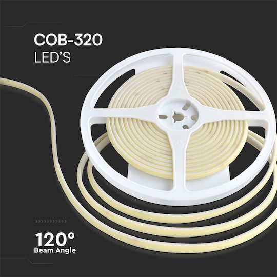 V-TAC Водоустойчива LED Лента 24V Студено бяло Светлина 5м Тип COB