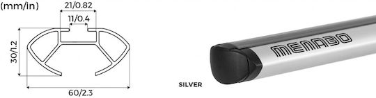 Car Roof Bars Bare Transversale Menabo Delta Silver for Renault Grand Scenic III Without Sunroof 5 Doors Model 2009-2013