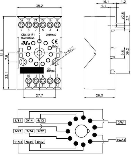 CSM-S11F1 CYO Relaisständer elektrische Schalttafel 01.078.0105