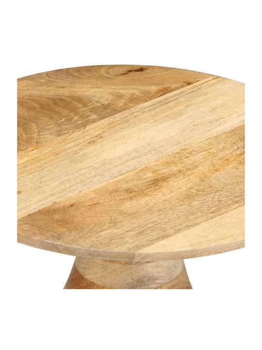 Round Side Table from Solid Wood Coffee L40xW40xH40cm.