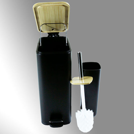 San Lorentzo Metalic Set perie de toaletă și coș de gunoi pentru baie Închidere lentă 7lt Negru San Lorentzo Metalic Set perie de toaletă și coș de gunoi pentru baie Închidere lentă 7lt Negru