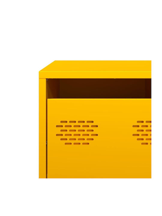 Rectangular Central Metal Coffee Table with Drawers Yellow Mustard W68.5xL50xH43.5cm