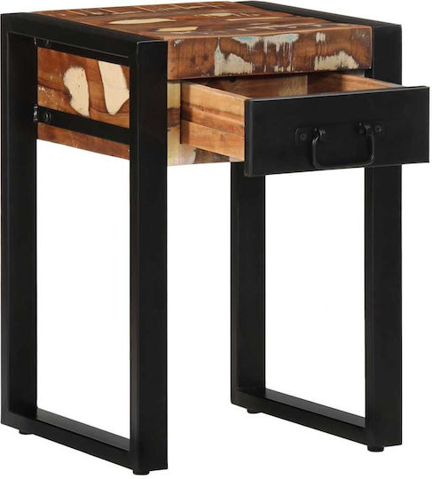 Square Side Table Made of Solid Wood Multicolour M35xL35xH50cm