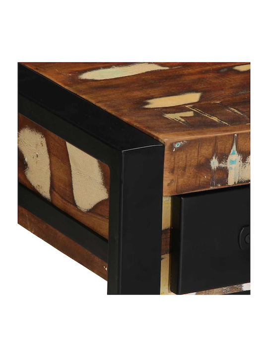 Masă Laterală Pătrată Din Lemn Masiv Multicolor L35xÎ35xH50cm