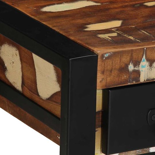 Square Side Table Made of Solid Wood Multicolour M35xL35xH50cm