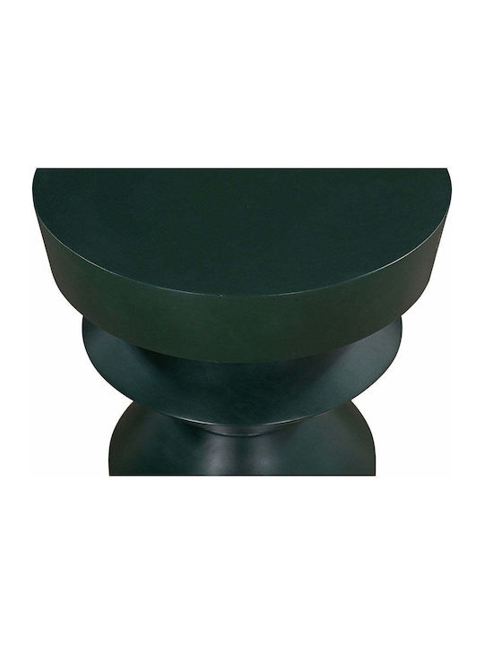 Round Side Table Edgy Made of Solid Wood Green M48xL48xH62.5cm