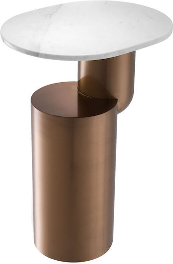 Masă Laterală Rotundă Tore Metalică Bronz M45xL35xH62cm