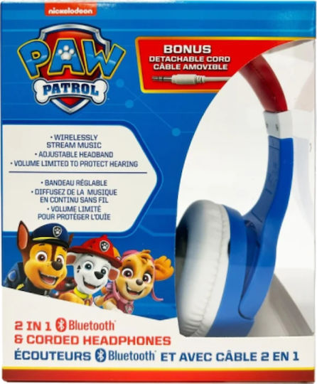 eKids Paw Patrol Wireless / Wired On Ear Headphones with 37 hours of Operation Muticolot