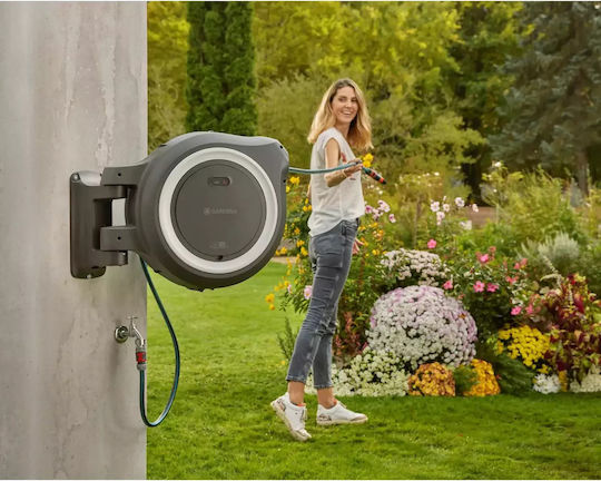 Gardena Powerroll Xxl Automatic Watering Wind Wall Mounted with Hose 40m