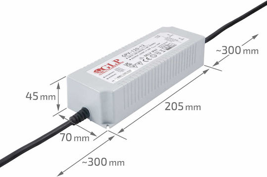 MPL Τροφοδοτικό LED Στεγανό IP67 Ισχύος 120W με Τάση Εξόδου 12V