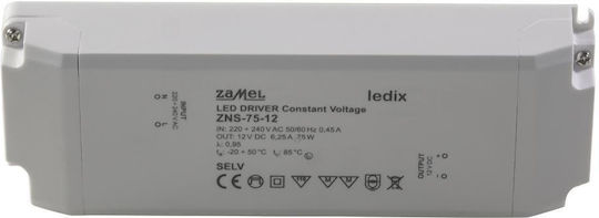 Zamel LED Power Supply IP20 Power 75W with Output Voltage 12V