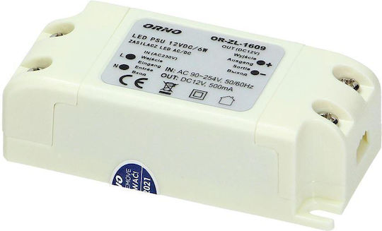 Orno LED-Netzteil IP20 Leistung 6W mit Ausgangsspannung 12V