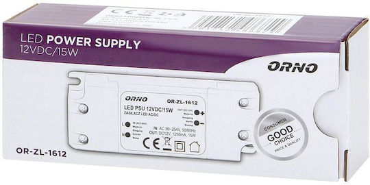 Orno LED-Netzteil IP20 Leistung 15W mit Ausgangsspannung 12V