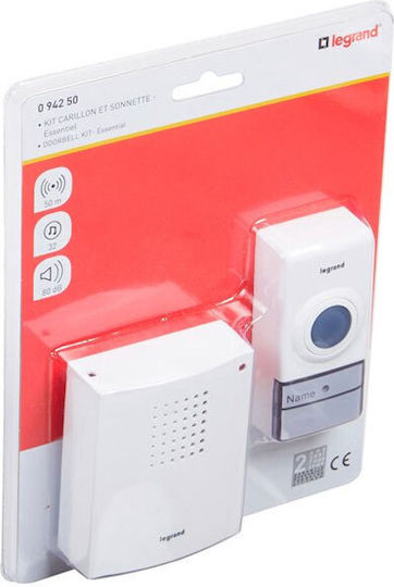 Legrand Essential Безжичен Звънец За Врата Бял
