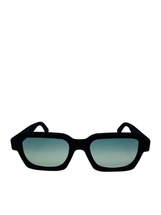 Retrosuperfuture Caro Unisex Sunglasses with Black Plastic Frame and Turquoise Lens CARO-AC6
