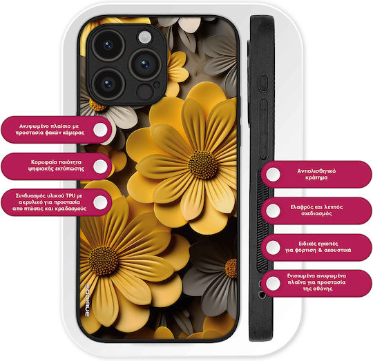 Sonique 3D Flower Series Case for Realme C51 Realme C53 Realme Note 50 Yellow