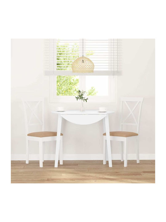 Dining Room Wooden Chair White 42.5x53.5x94cm 2pcs