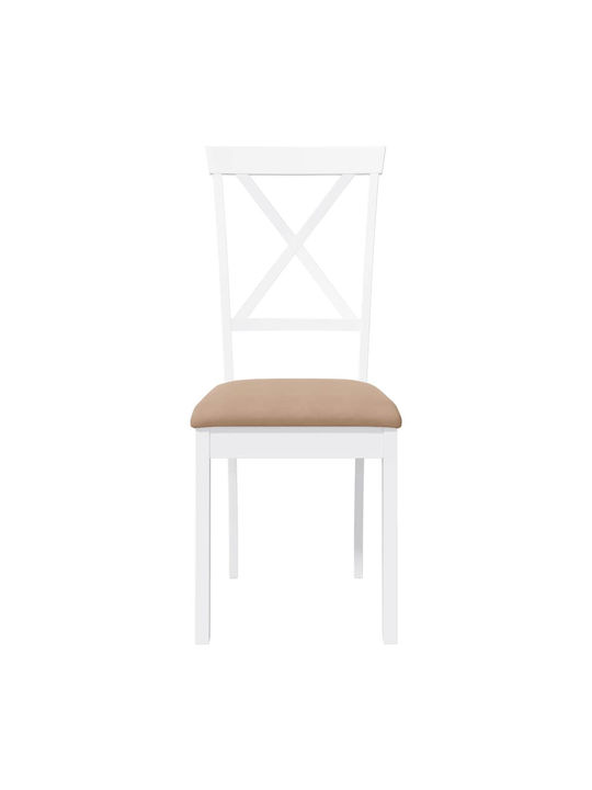 Dining Room Wooden Chair White 42.5x53.5x94cm 2pcs