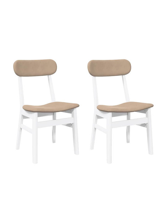 Dining Room Wooden Chair White 47x47x81.5cm 2pcs