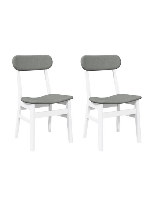 Dining Room Wooden Chair White 47x47x81.5cm 2pcs