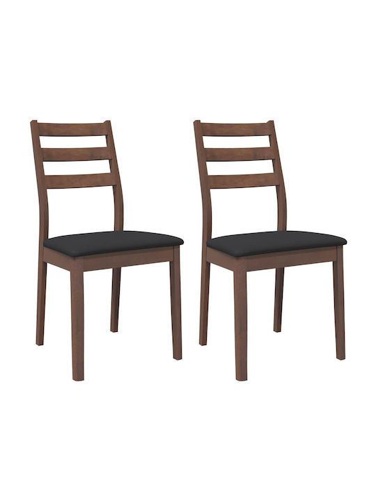 Dining Room Wooden Chair Coffee 48.5x49x90cm 2pcs