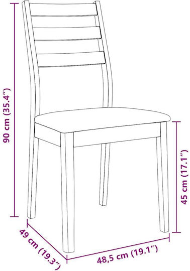 Stühle Speisesaal White 2Stück 48.5x49x90cm