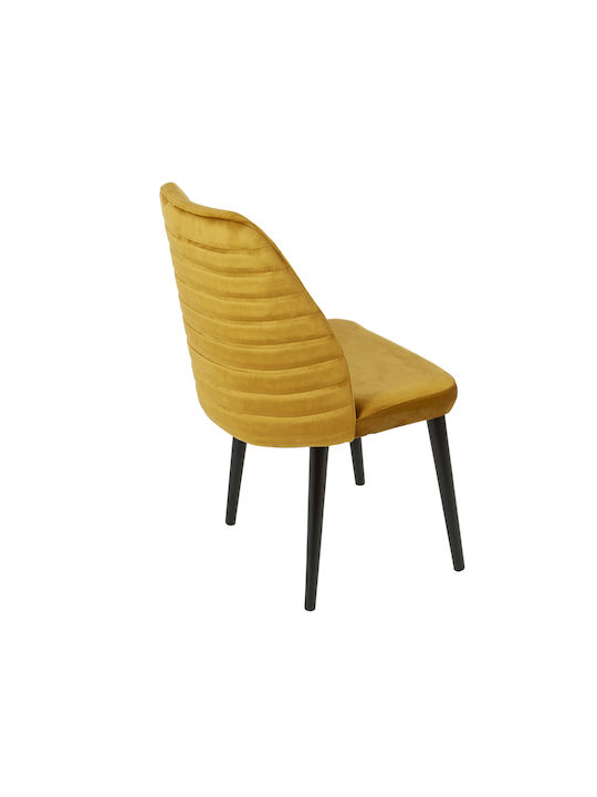 Tuktu Scaune Sala de mese Catifelate Galben 1buc 49x55x90buc