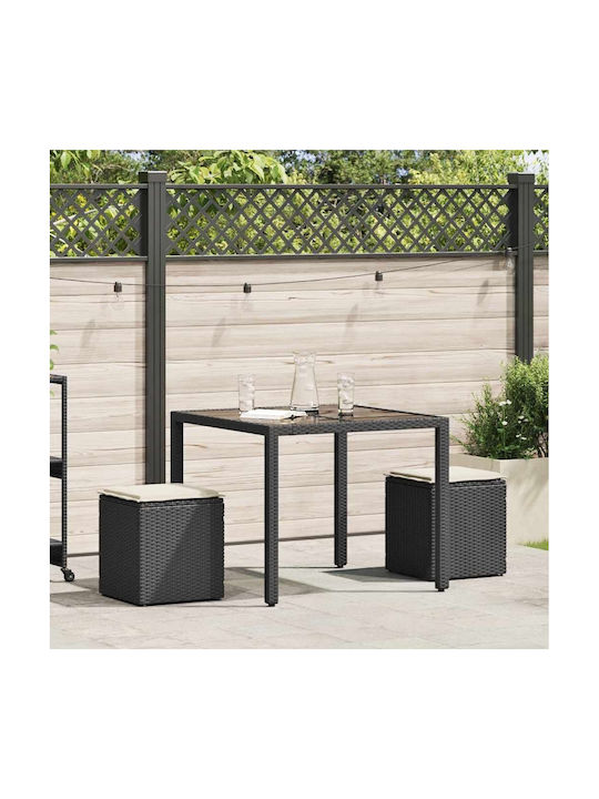 Stool Outdoor Black 40x40x43cm