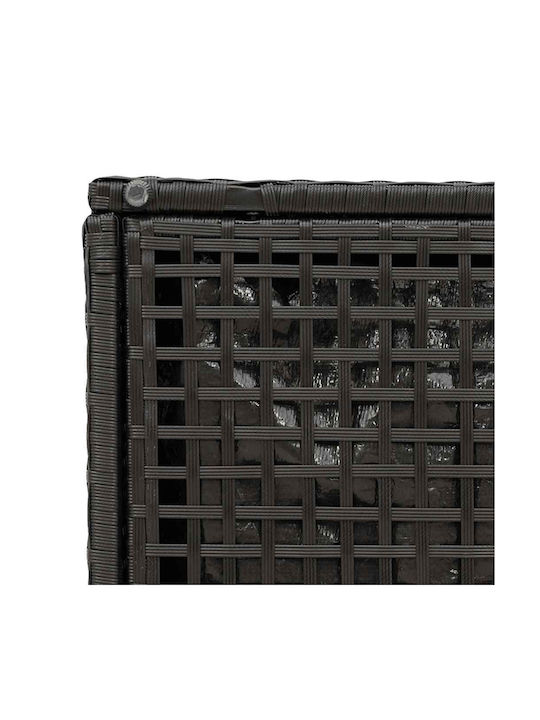 Garden Stool Cube for Outdoor Rattan with Cushion Black 2 Pieces 40x40x43cm