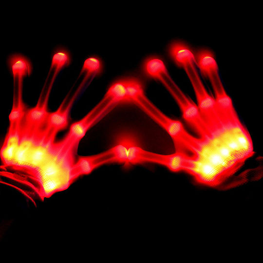 Led Карнавални Ръкавици Бял за Хелоуин 1бр