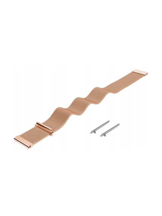Strap Milanese Mesh Steel Golden Rose 20mm Samsung Galaxy Watch4/5/6/7/FE/4 Classic/6 Classic/5 Pro