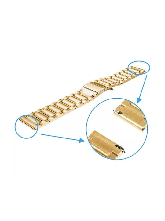 Strap Stainless Steel Gold 20mm Samsung Galaxy Watch 4 5 6 7 Fe 4 Classic/6 Classic/5 Pro Huawei