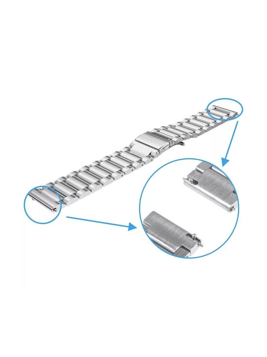 Strap Stainless Steel Silver 20mm Samsung Galaxy Watch 4 5 6 7 Fe 4 Classic/6 Classic/5 Pro Huawe