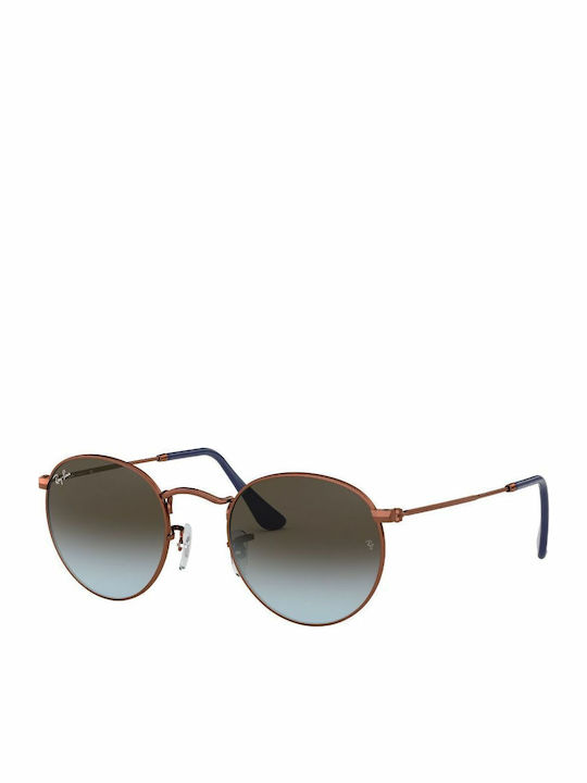 Ray Ban Round Metal Unisex Sunglasses with Rose Gold Metal Frame and Gray Gradient Lens RB3447 900396
