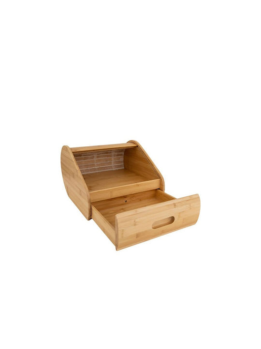 5Five Ψωμιέρα με Καπάκι Ξύλινη Μπεζ 30.4x33x21.6cm