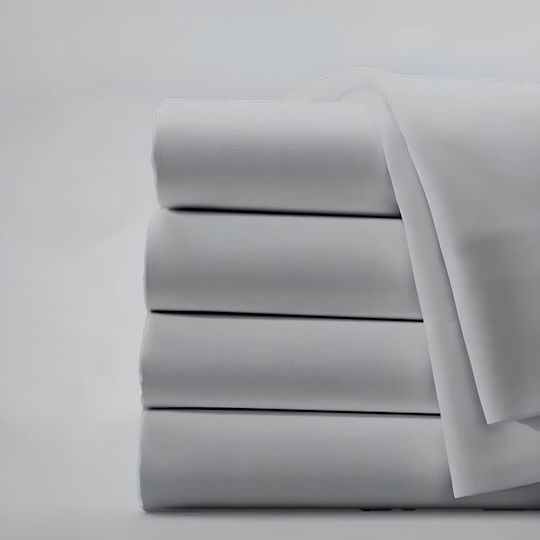 Ariete Bettwäsche-Set King Size mit Gummiband 240x260cm. Satinport Silver Gray 4Stück