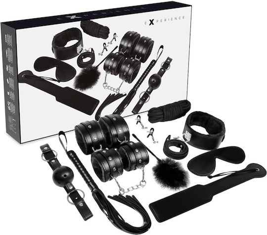 Experience BDSM Fetish Kit Black Series BDSM Kit σε Μαύρο Χρώμα 8τμχ