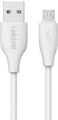 Celebrat 1m Regular USB 2.0 to micro USB Cable White (CB-31A-M-WH)
