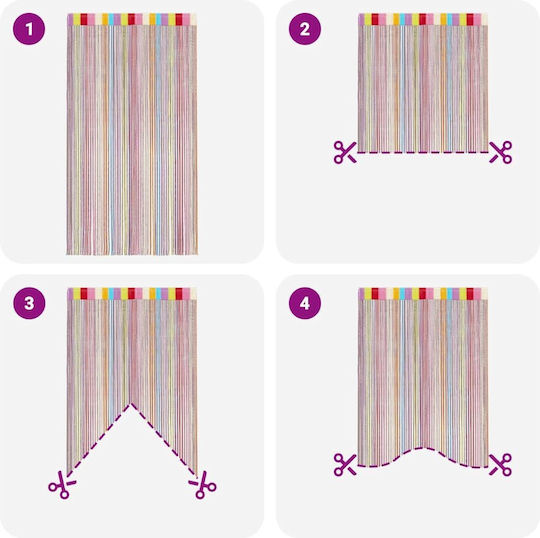 vidaXL Fabric Door Curtain Multicolour 140x250cm 4102038