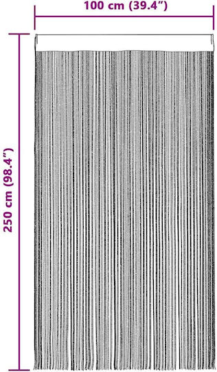 vidaXL Κουρτίνα Πόρτας από Ύφασμα Γκρι 100x250cm 4102049