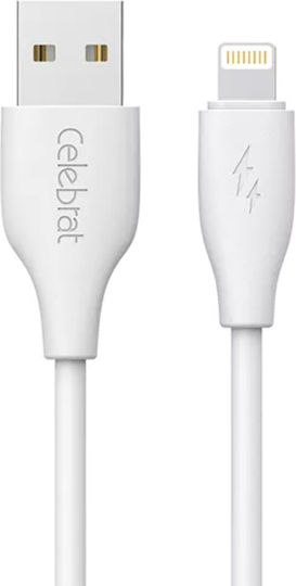 Celebrat Regular USB-A la Cablu Lightning 15W Alb 1m (CB-31A-L-WH)