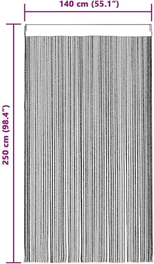 vidaXL Fabric Door Curtain Gray 140x250cm 4102050