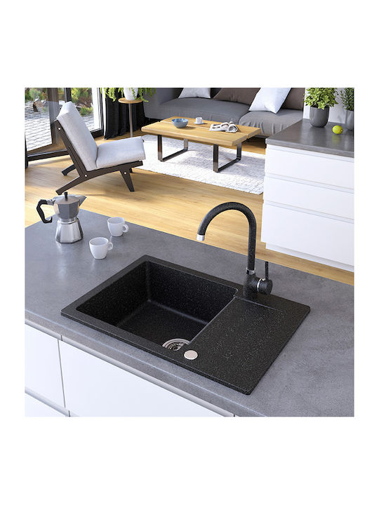 Kuchinox Drop-In Spüle aus Verbundgranulat B65xT44cm Schwarz