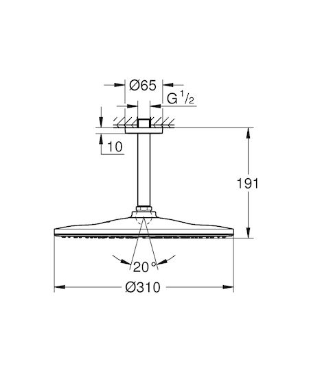 Grohe Rainshower Mono 310 Στρογγυλή Κεφαλή Ντουζ
