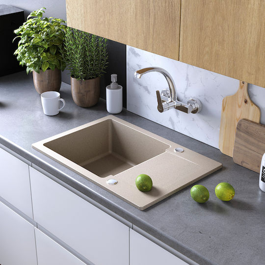 Kuchinox Drop-In Spüle aus Verbundgranulat B65xT44cm Beige