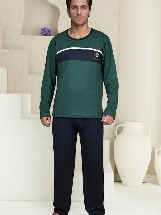 Rimoli Men's Winter Cotton Pajamas Set Green