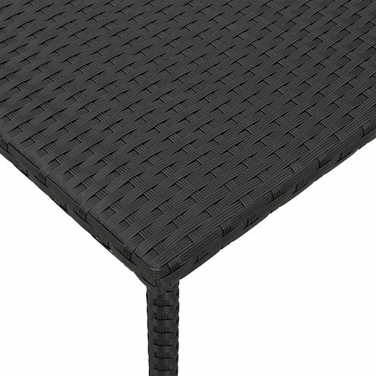 Tisch für kleine Außenbereiche Rattan Stabil Black 40x40x37cm