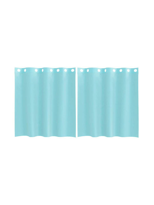 vidaXL Curtain Window with Grommet Turquoise 140x140cm