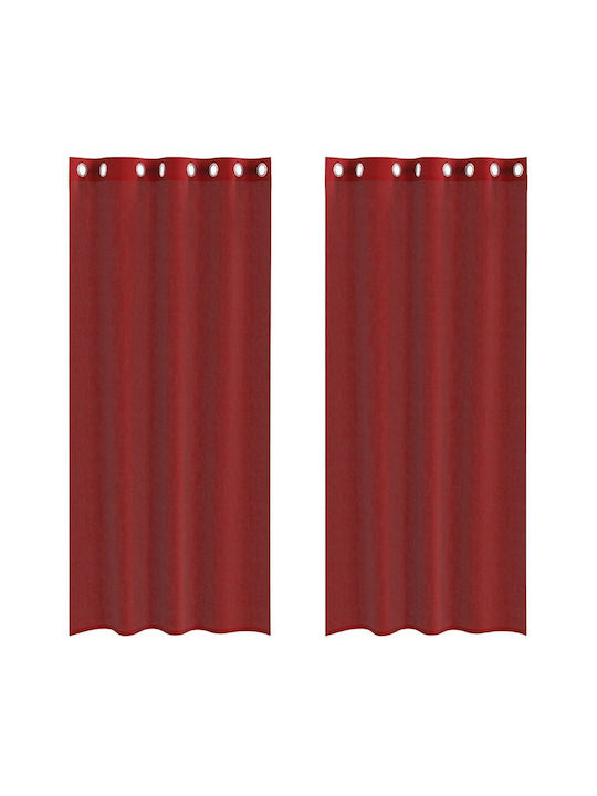 vidaXL Curtain Window with Grommet Red 140x225cm